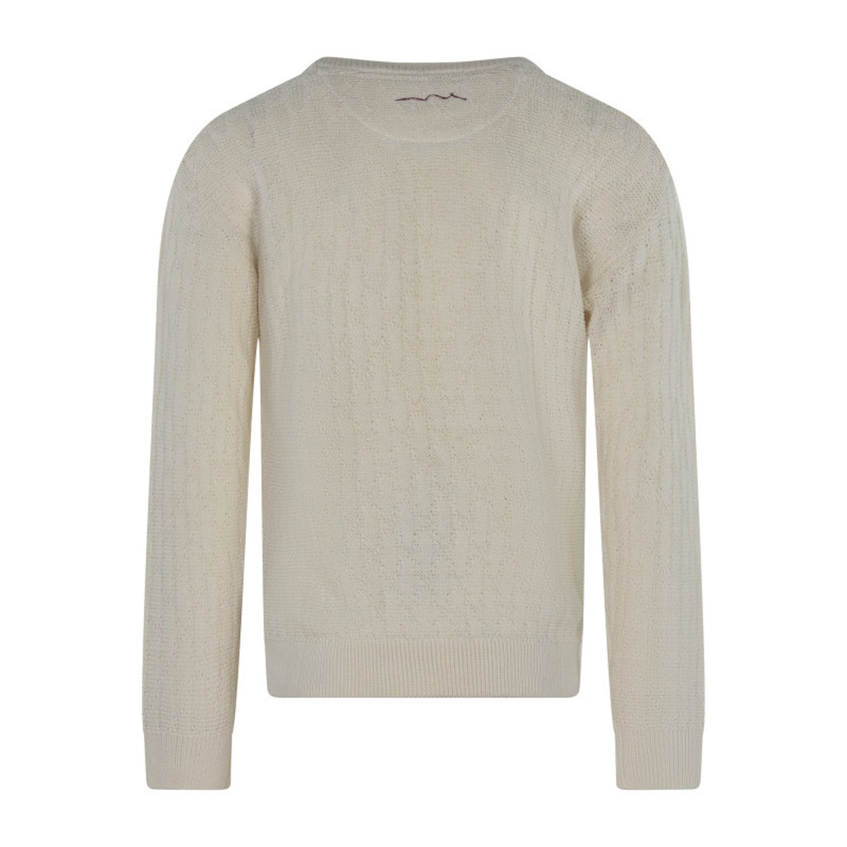Pull écru à coupe droite pourvu d'un col rond et de manches longues écru, TEDDY SMITH