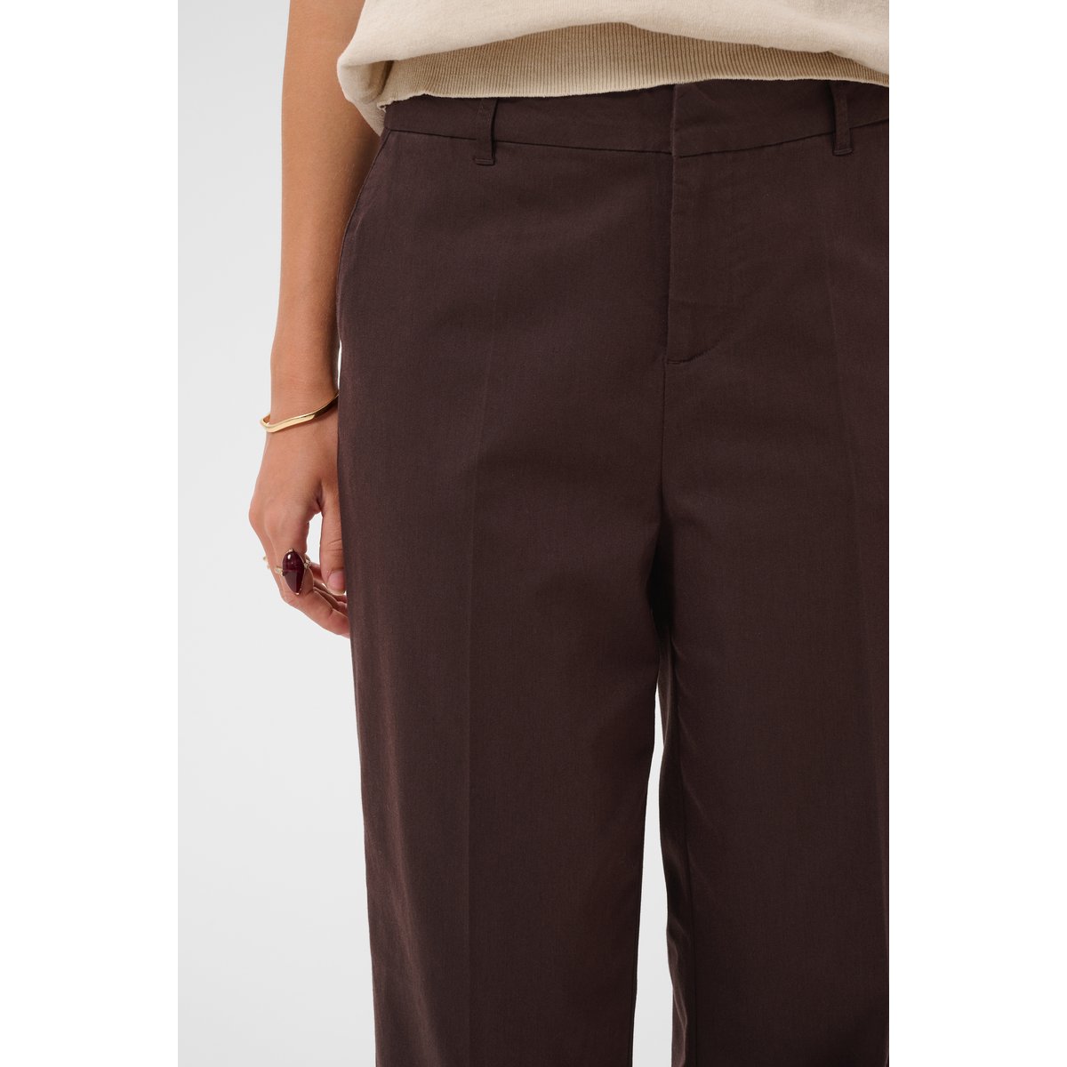 Pantalon de costume marron java, CREAM