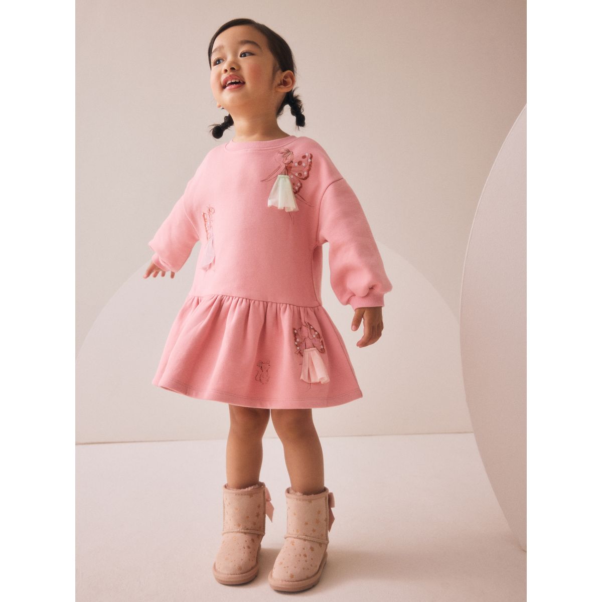 Robe sweat à taille basse fée rose, NEXT