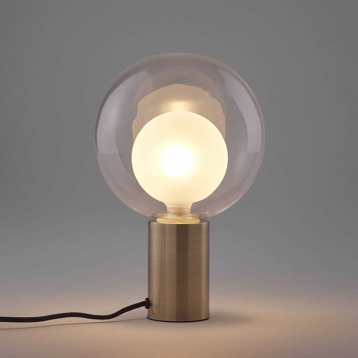 Lampe métal fer laitonné et verre, Arvin laiton, LA REDOUTE INTERIEURS