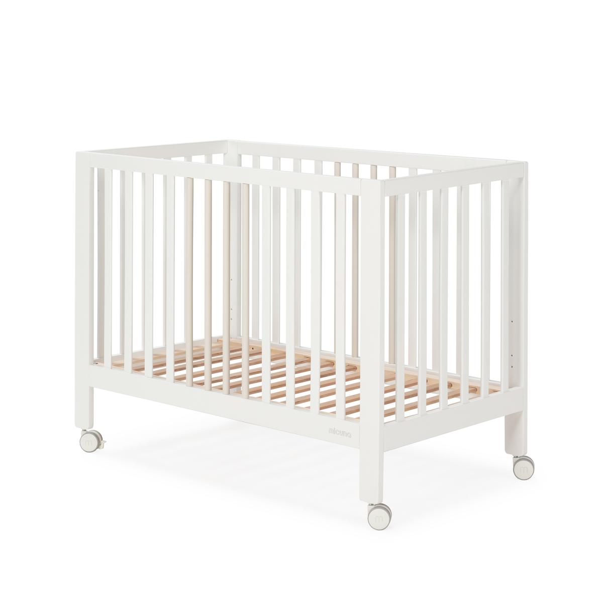 Lit Nayra 120x60 Blanc/Taupe couleur unique, MICUNA