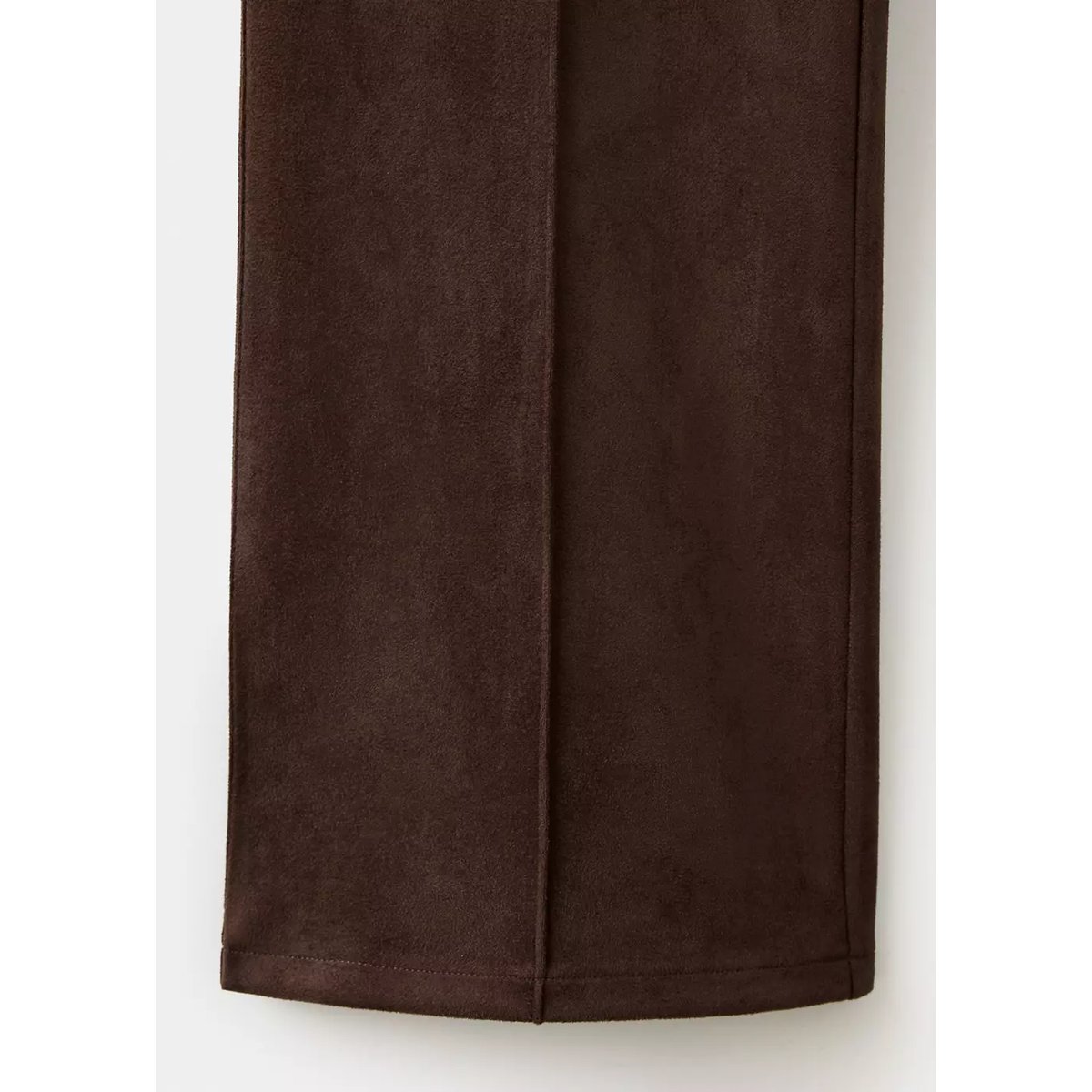 Pantalon suédine coutures marron, MANGO