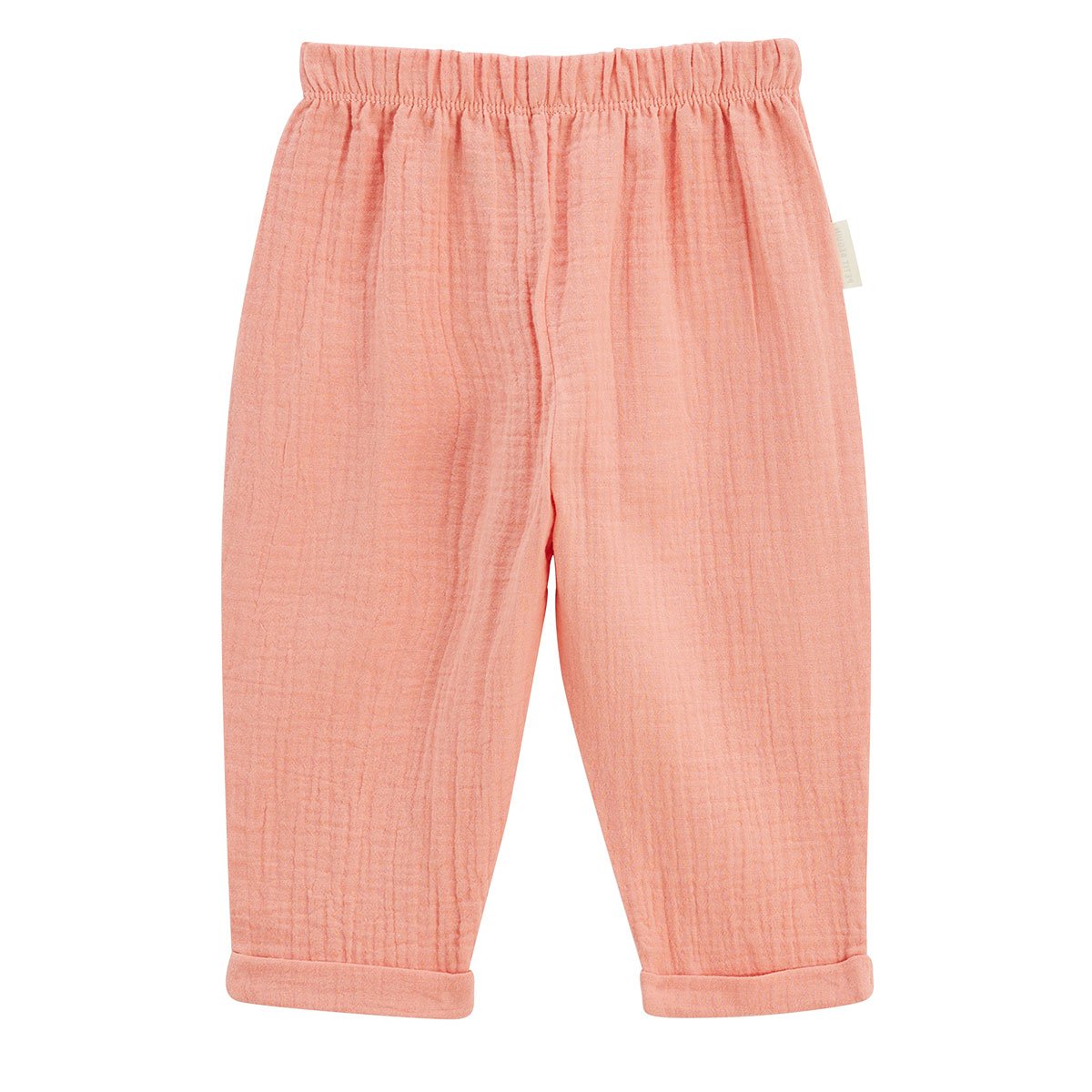 Ensemble enfant t-shirt et pantalon en gaze de coton Santa Giulia corail, PETIT BEGUIN