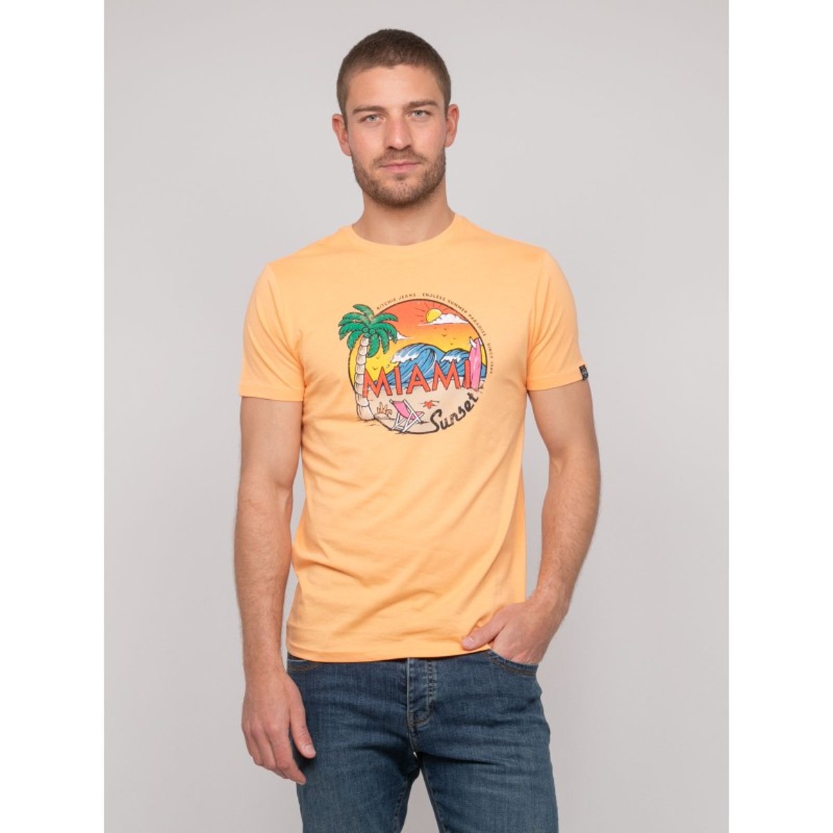 T-shirt Coton Motifs Nopicale orange, RITCHIE