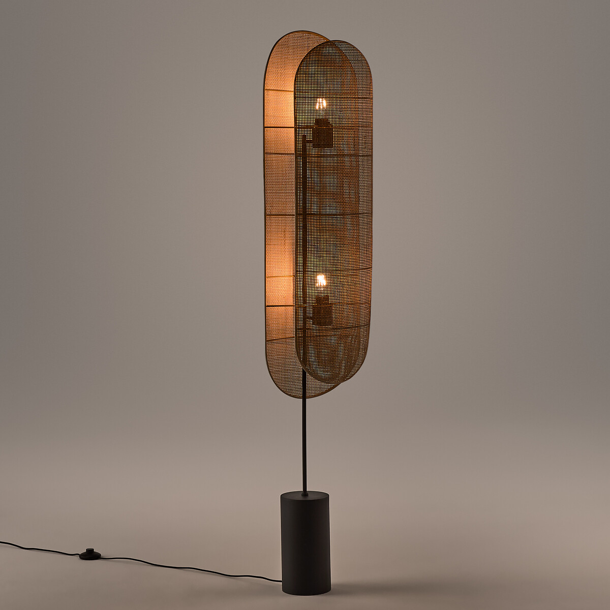 Lampadaire métal acier et cannage, Lola naturel, LA REDOUTE INTERIEURS