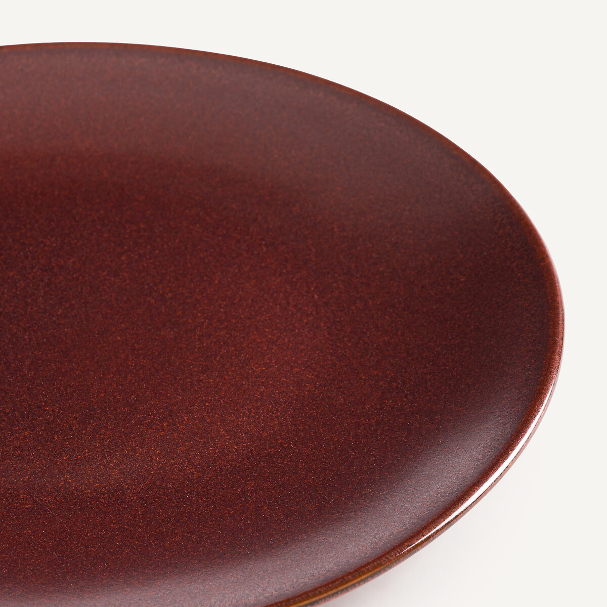 Lot 4 assiettes à dessert grès émaillé, Kanso rouge, AM.PM