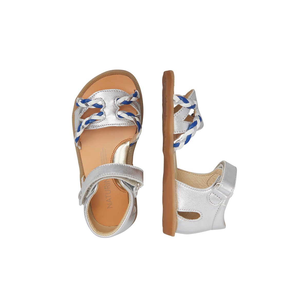 Sandales en cuir LUNET argent-, NATURINO