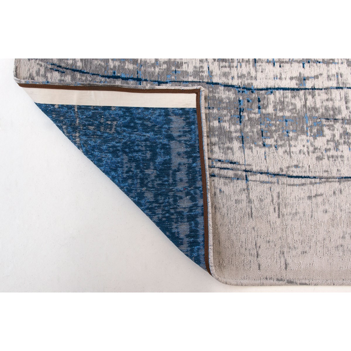 Tapis salon et chambre tissé plat GRIFF - Bronx Azurite - Louis de Poortere bleu, NOVATREND