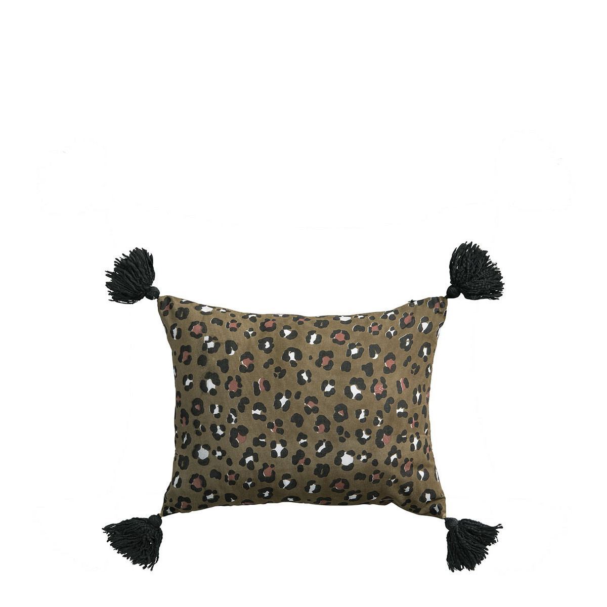 Housse de coussin polycoton bronze, BLANC D’IVOIRE