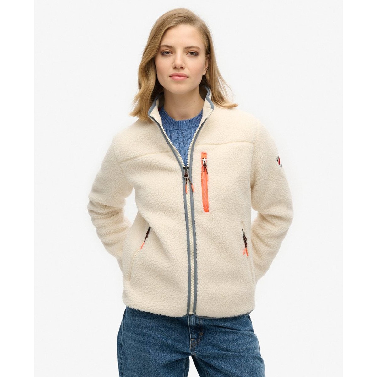 Veste Polaire Sherpa Outdoor écru, SUPERDRY