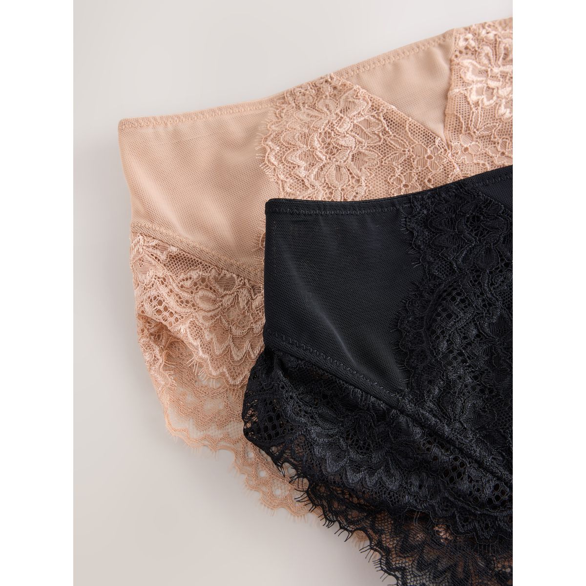Culotte gainante effet ventre plat, lot de 2 noir/chair, NEXT