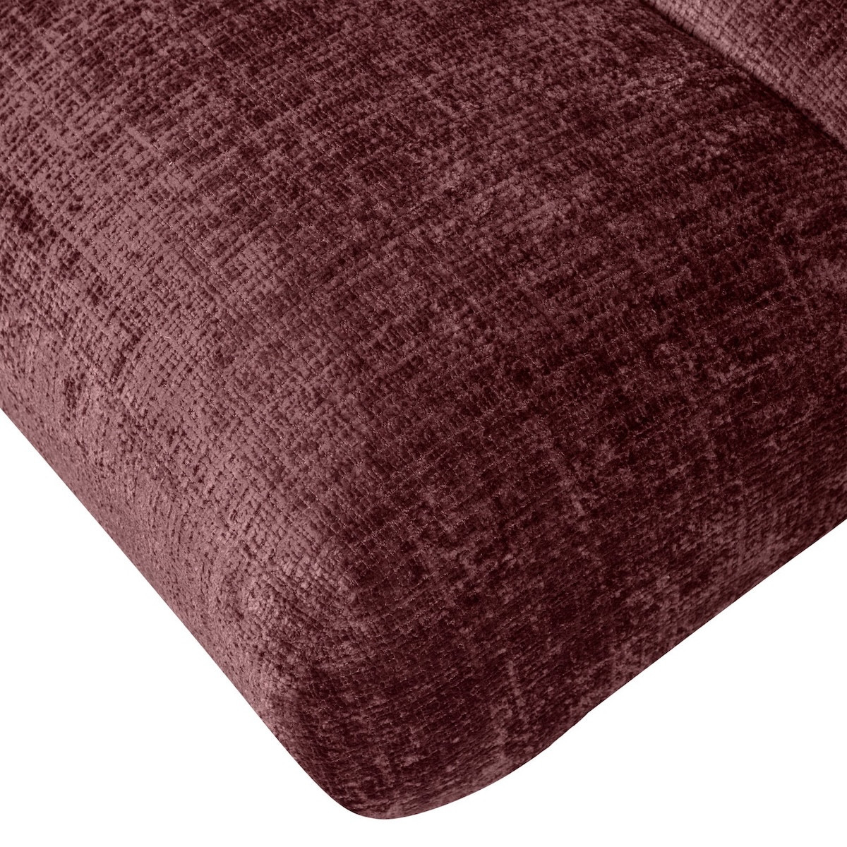 Fauteuil lounge en velours chenille - OBSERVE lie de vin, WOOOD