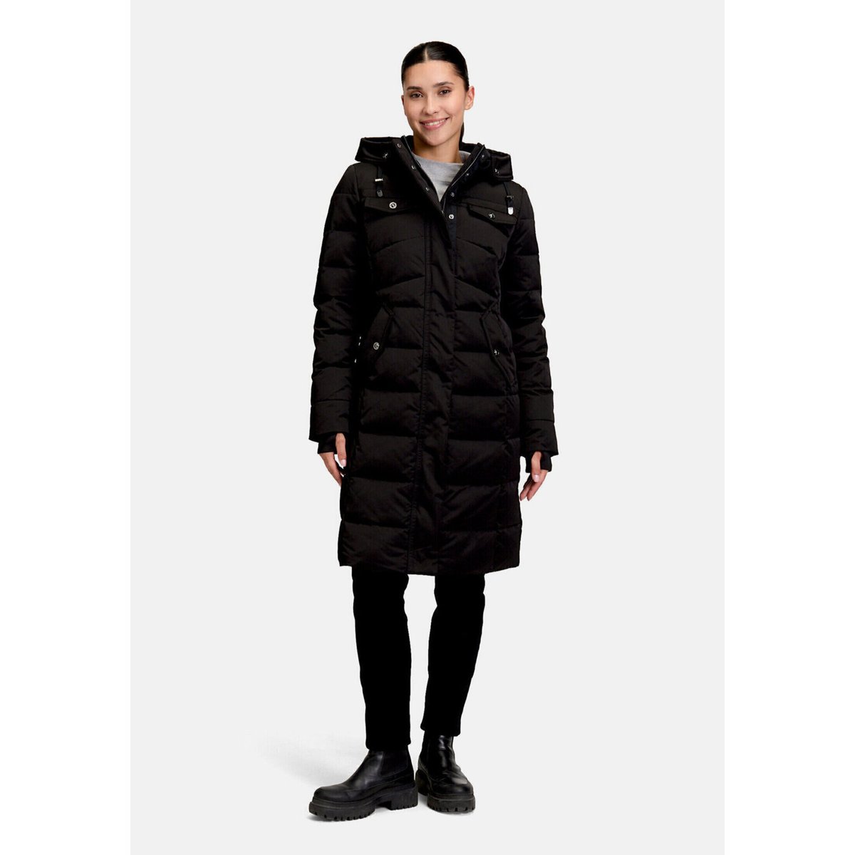 Manteau matelassé à capuche noir, GIL BRET