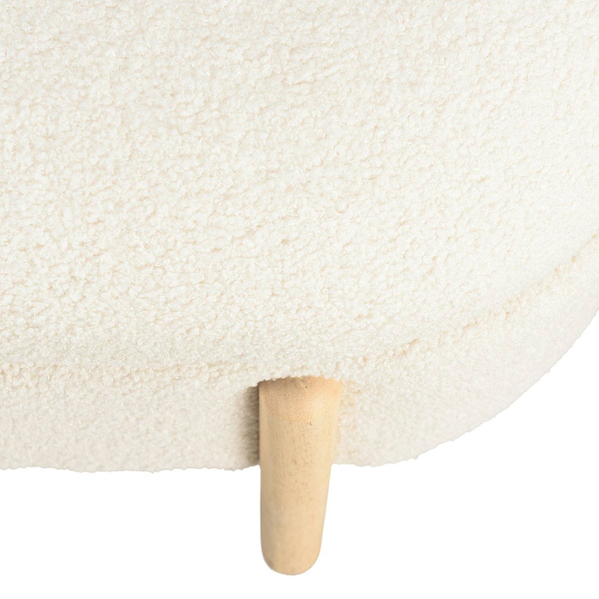 Banc forme arrondie avec rangement tissu écru COLOMBUS ecru, PIER IMPORT
