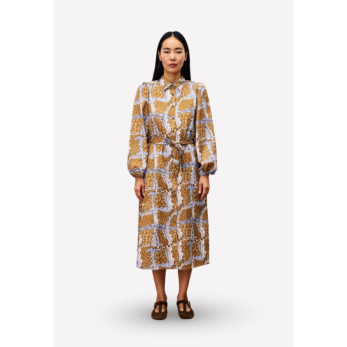 Robe en coton BENGAL leo marron ocre, FRNCH