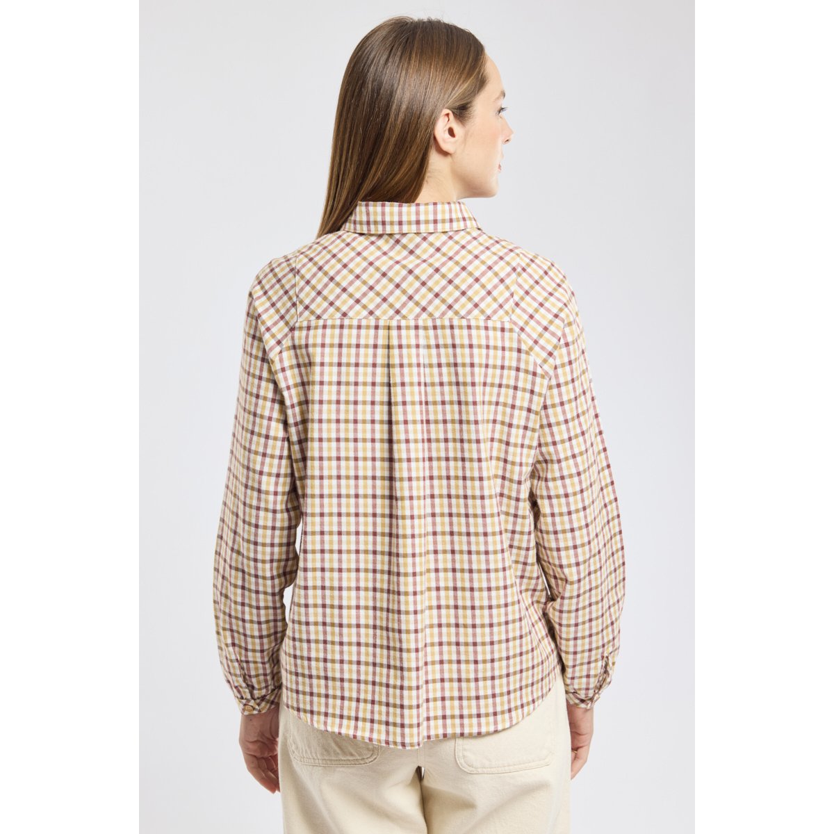 Chemise à carreaux en coton carreaux nature/harvest go, ARMOR-LUX