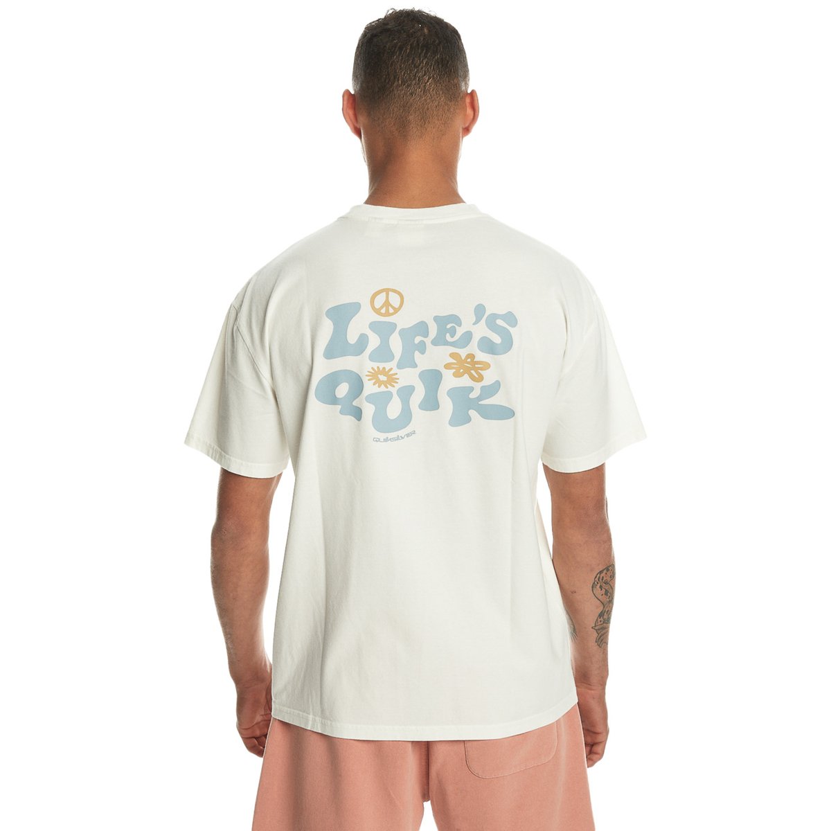 T-shirt oversize à manches courtes LIFES QUIK beige oyster white, QUIKSILVER