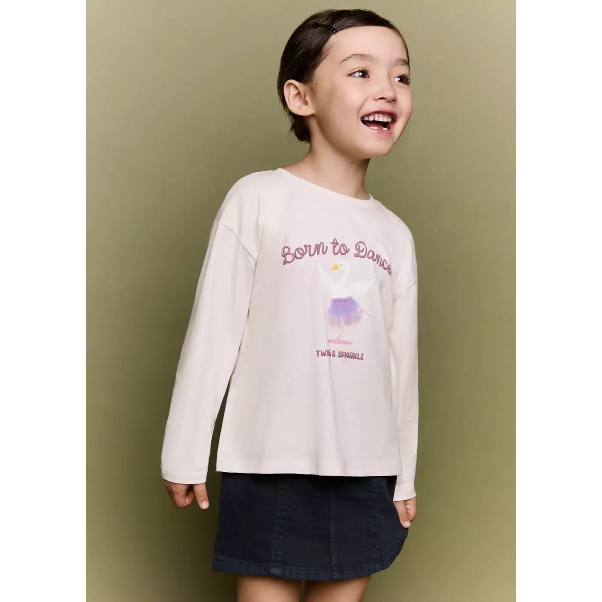 T-shirt en coton imprimé rose, MANGO BABY
