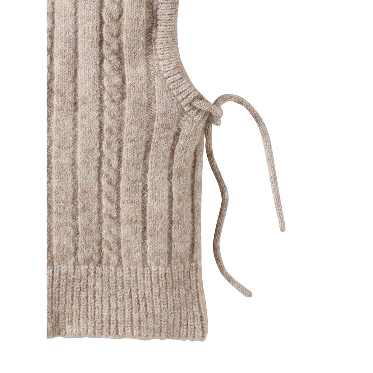 Cagoule maille torsadée beige chiné, VERTBAUDET
