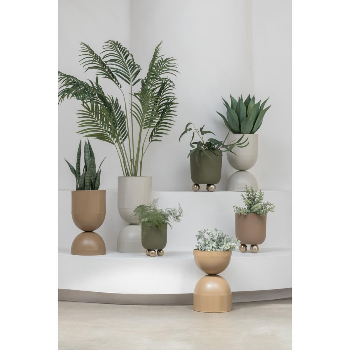 Pot De Fleurs Métal TONAR XL gris chaud, PRESENT TIME