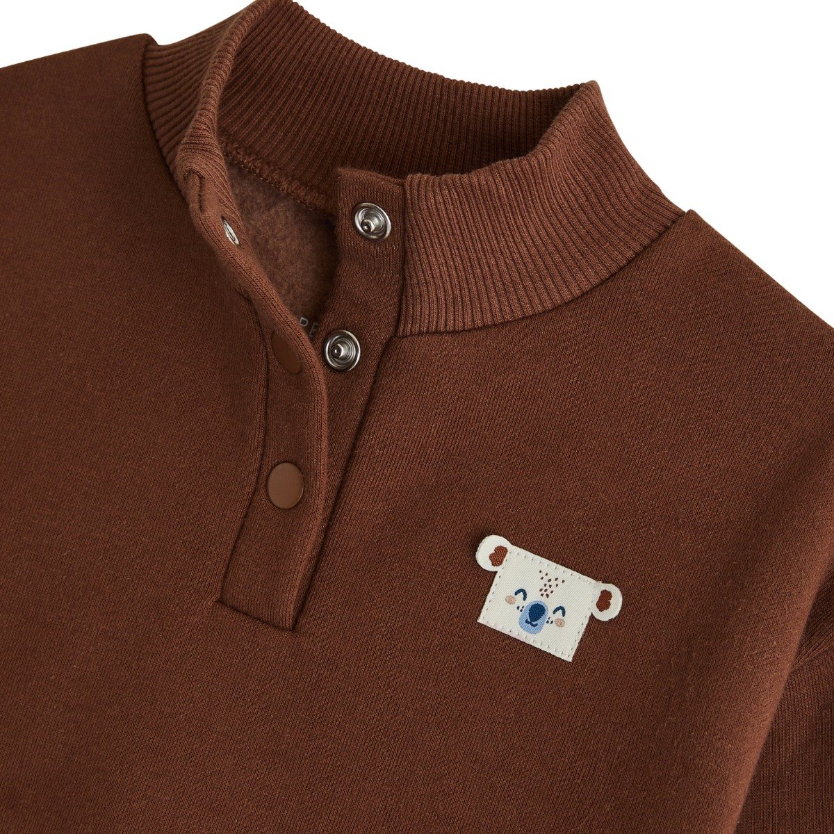 Sweat-shirt bébé en molleton Mathéo marron, PETIT BEGUIN
