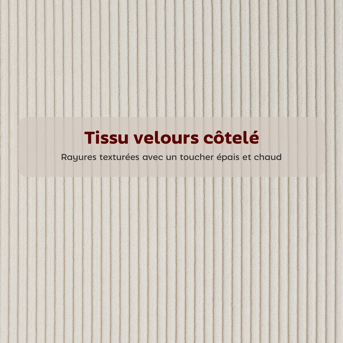 Chaise de salle à manger Velours côtelé (70 % crème, HOMCOM