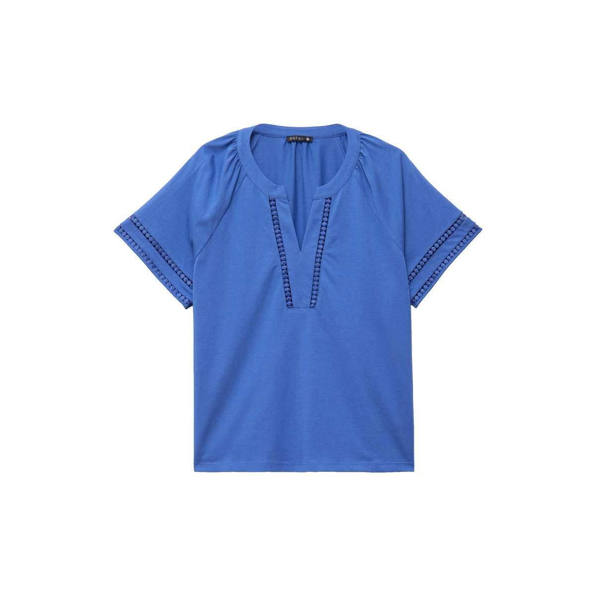 Blouse col v manches courtes bleu roi, BREAL