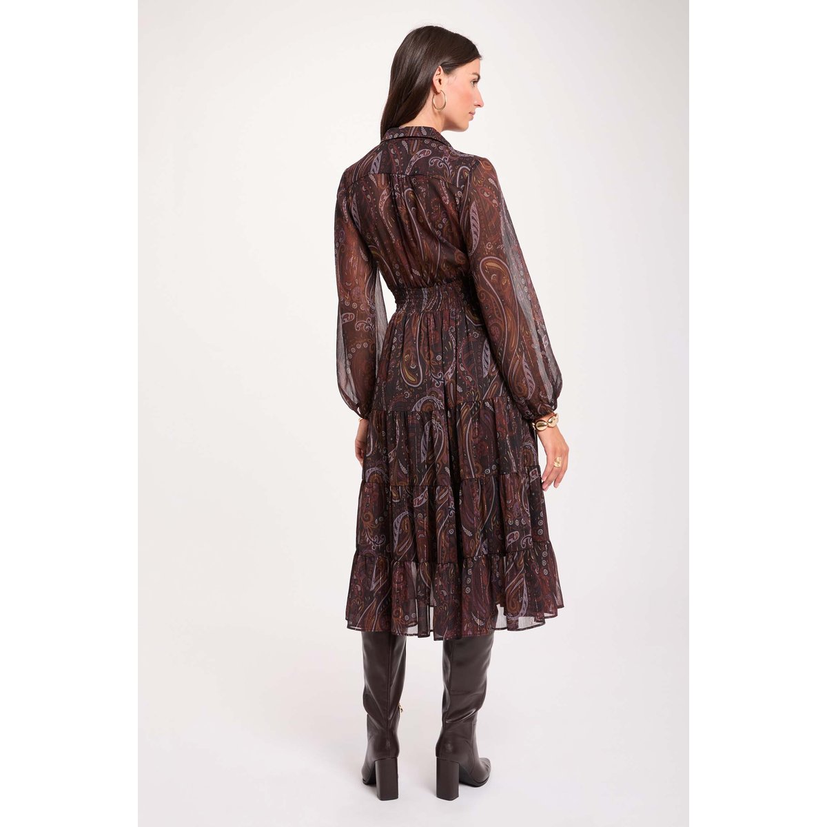 Robe longue voile multicolore, MORGAN