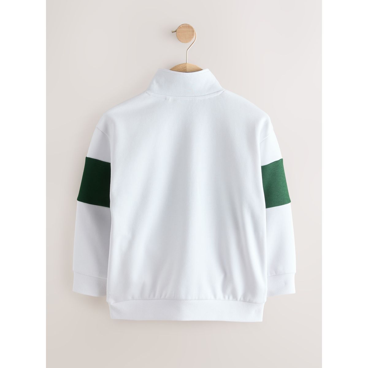 Sweat à col zippé imprimé vert/blanc, NEXT