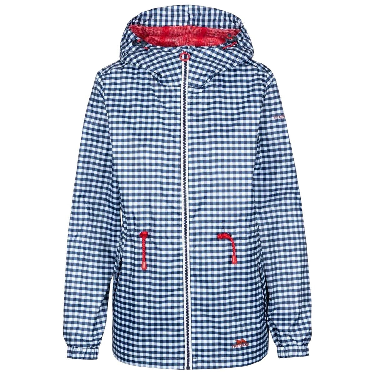Imperméable à capuche ajustable motif/style à carreaux NIGGLE bleu marine, TRESPASS