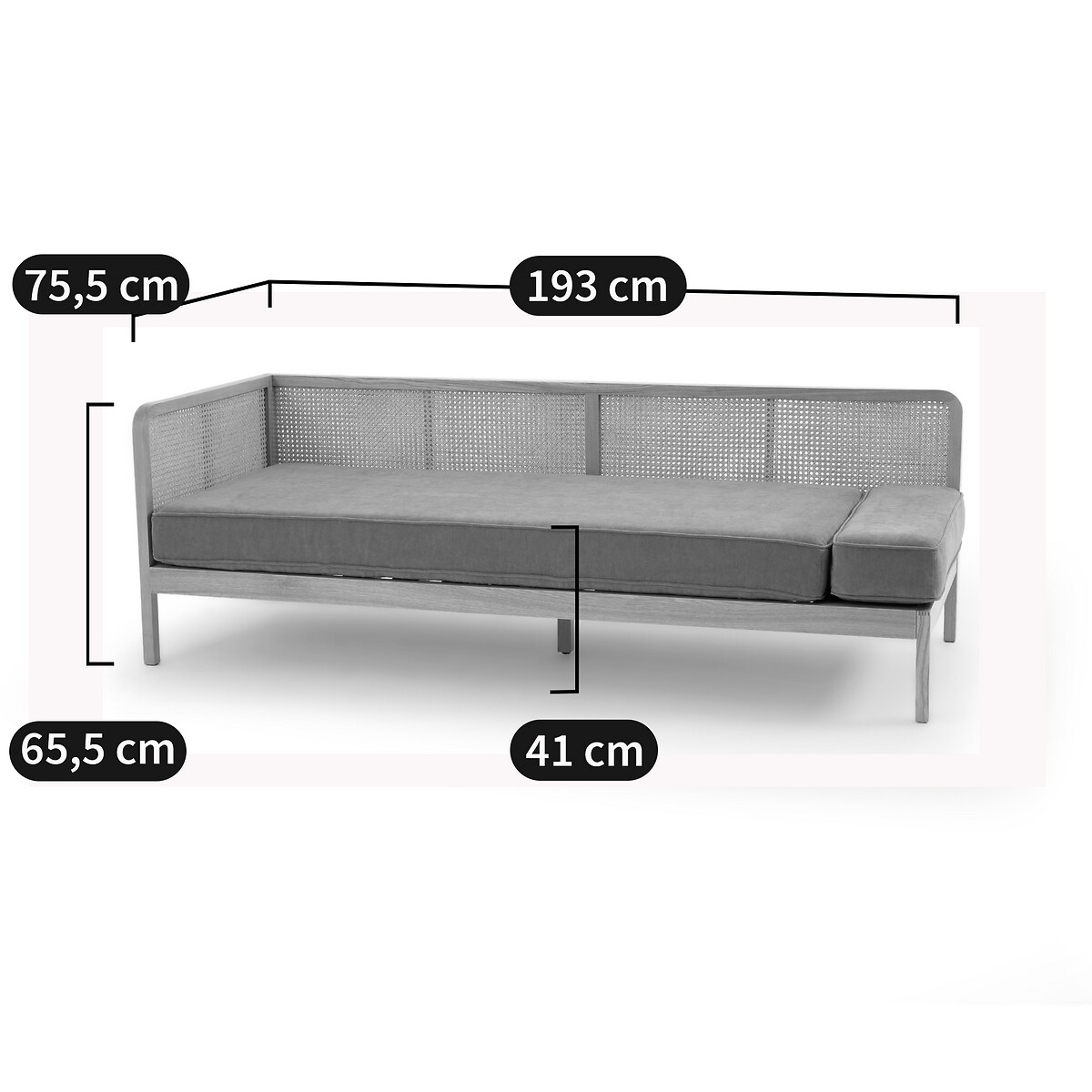 Sofá daybed Scillia verde eucalipto, LA REDOUTE INTERIEURS