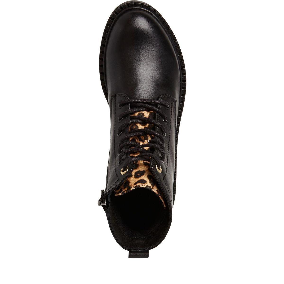 Bottine en cuir noir combiné, MARCO TOZZI