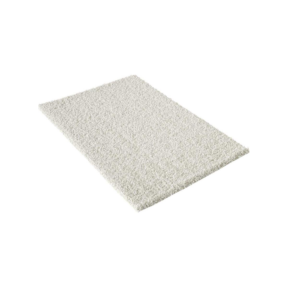 Tapis longs poils shaggy tissé motif uni SIMPLE crème, UN AMOUR DE TAPIS