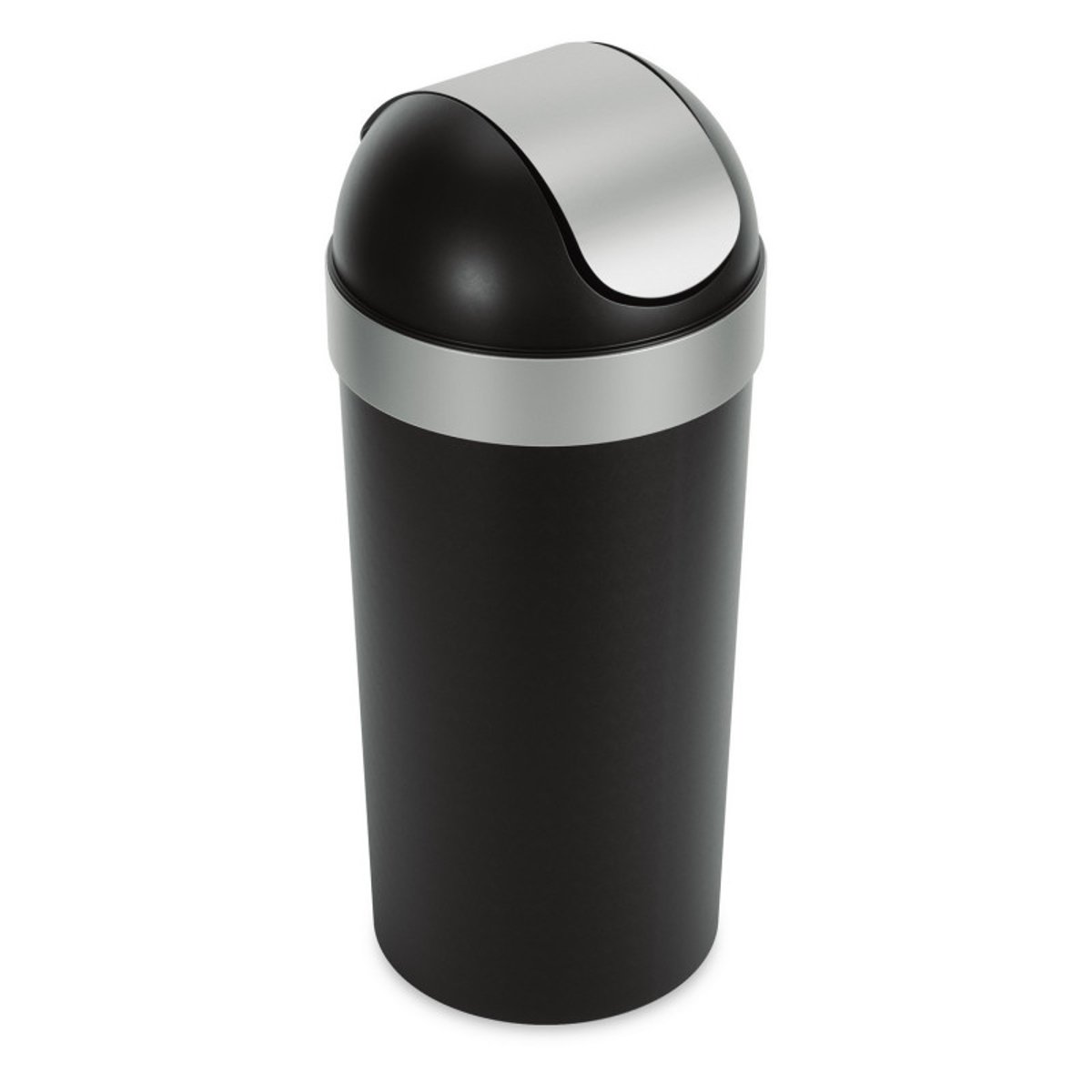 Grande poubelle de cuisine couvercle basculant  VENTI noir, UMBRA