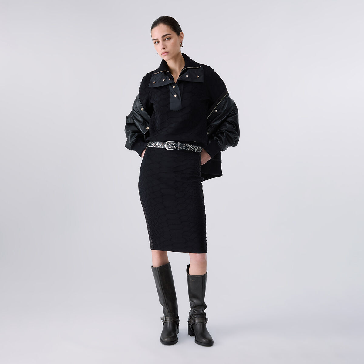 Pull Jacquard Crocodile noir, LIU JO