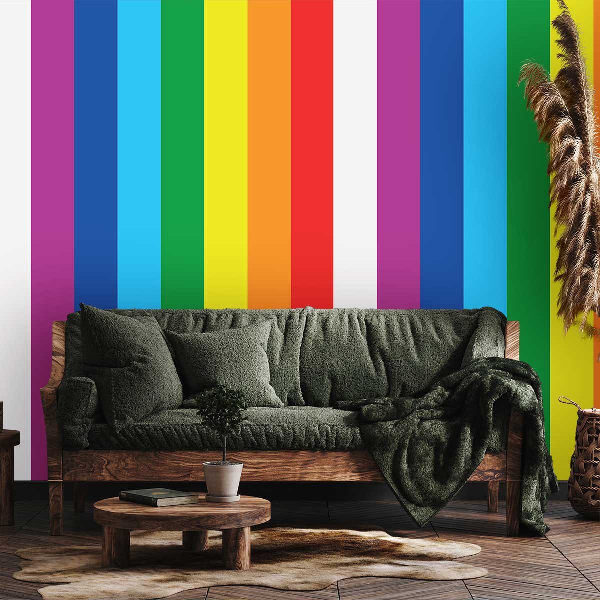 Papier peint, rainbow flag multicolore, HEXOA