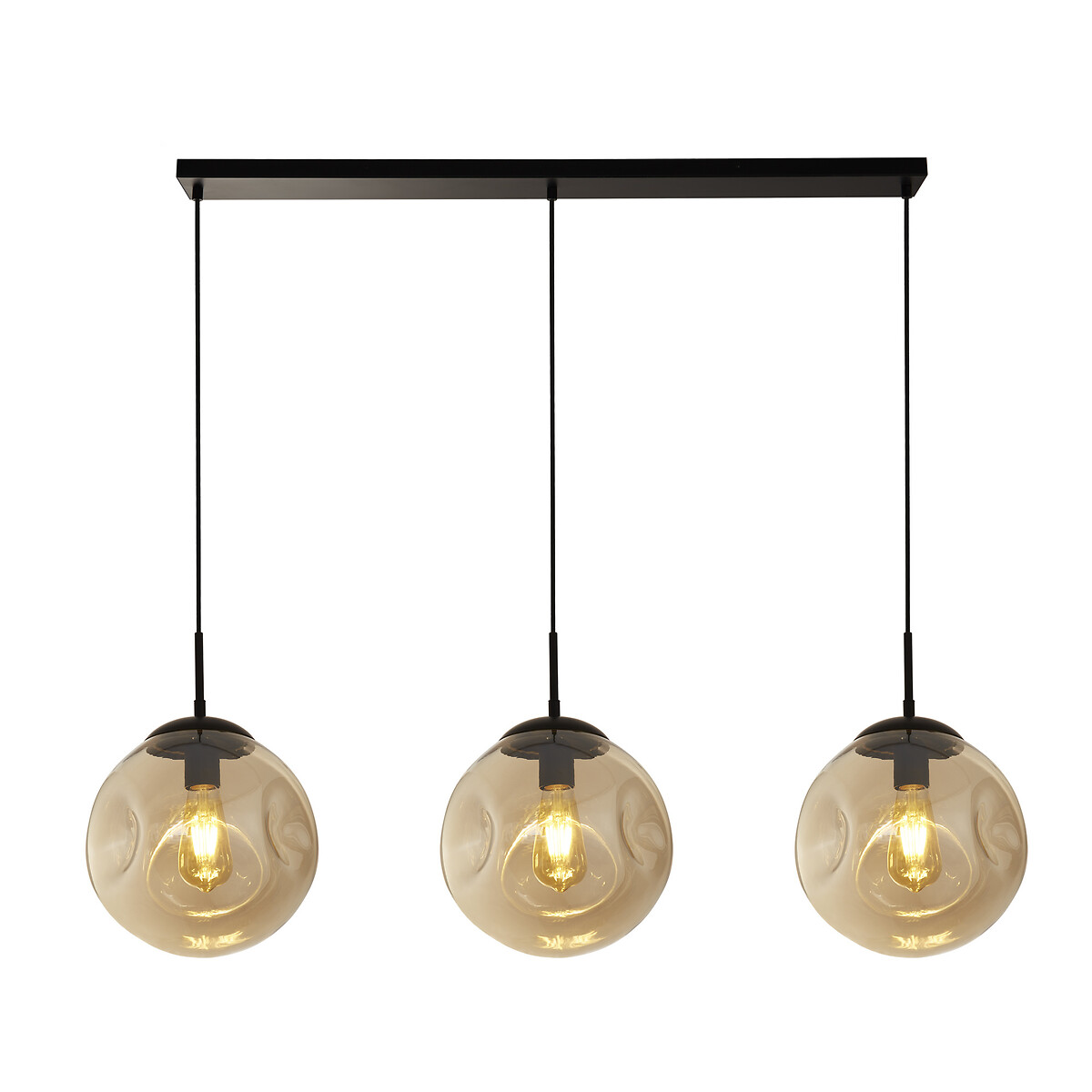 Paris 3-Light Hammered Glass Bar Pendant Light black, SO'HOME