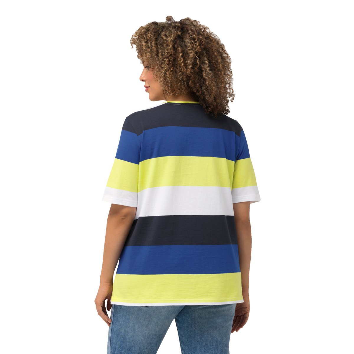 T-shirt à col rond et manches courtes. bleu cobalt, ULLA POPKEN