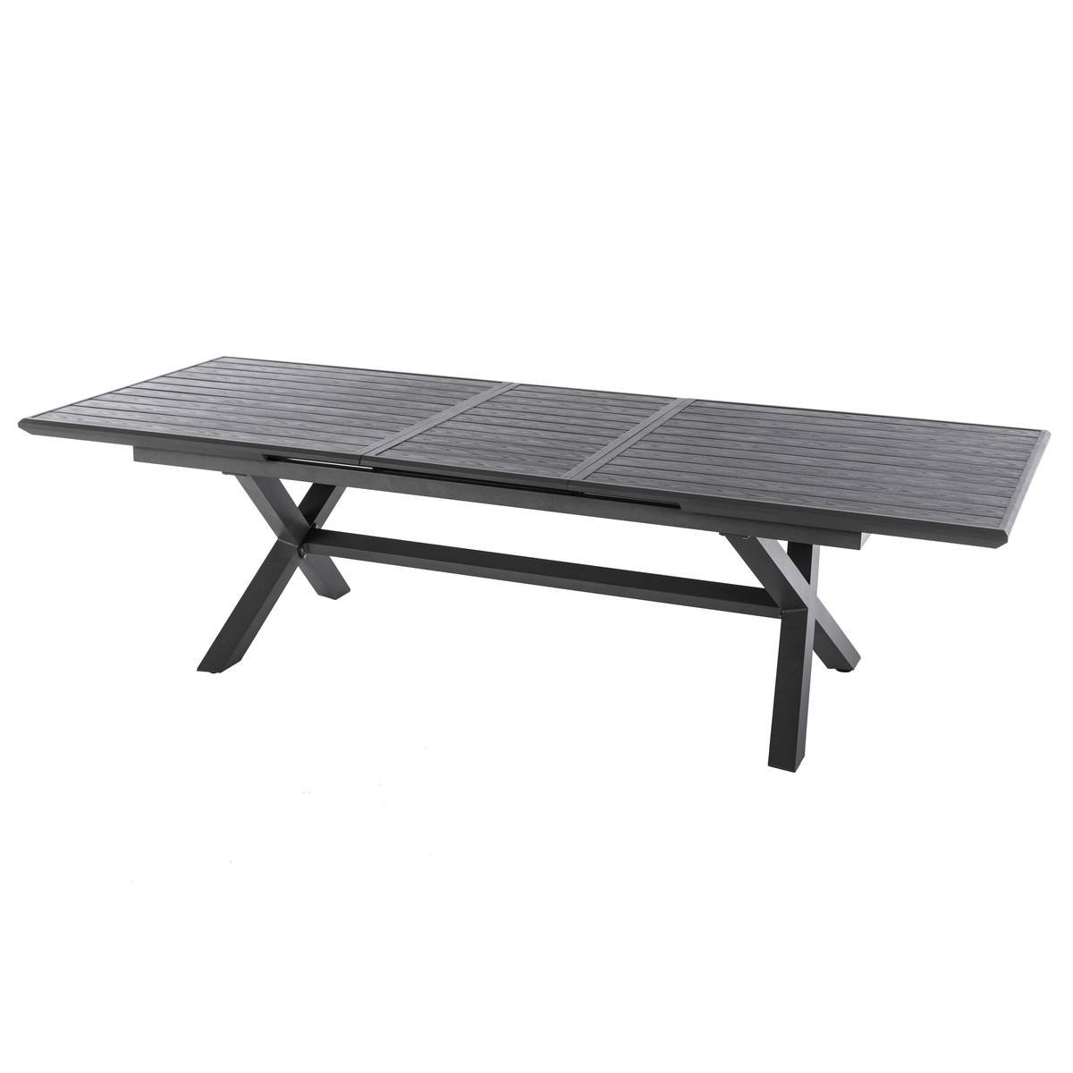 Table de jardin extensible 10 places en aluminium AXIOME gris foncé, HESPERIDE
