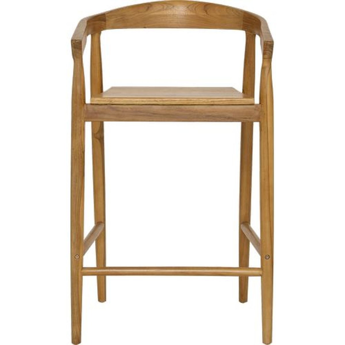 Lot de 2 tabourets de bar en teck naturel MIYAKO marron, TOILINUX