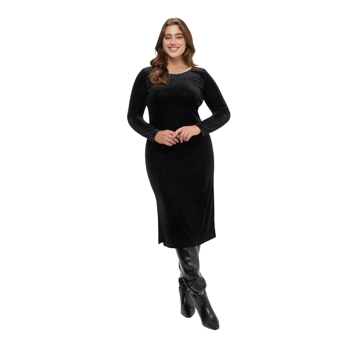 Robe Glam avec applications noir, FIORELLA RUBINO
