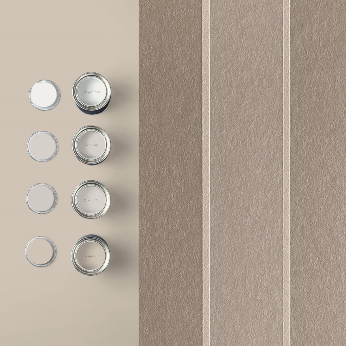 Papier peint Baroque rayures nacrées beige, taupe, GRAHAM ET BROWN