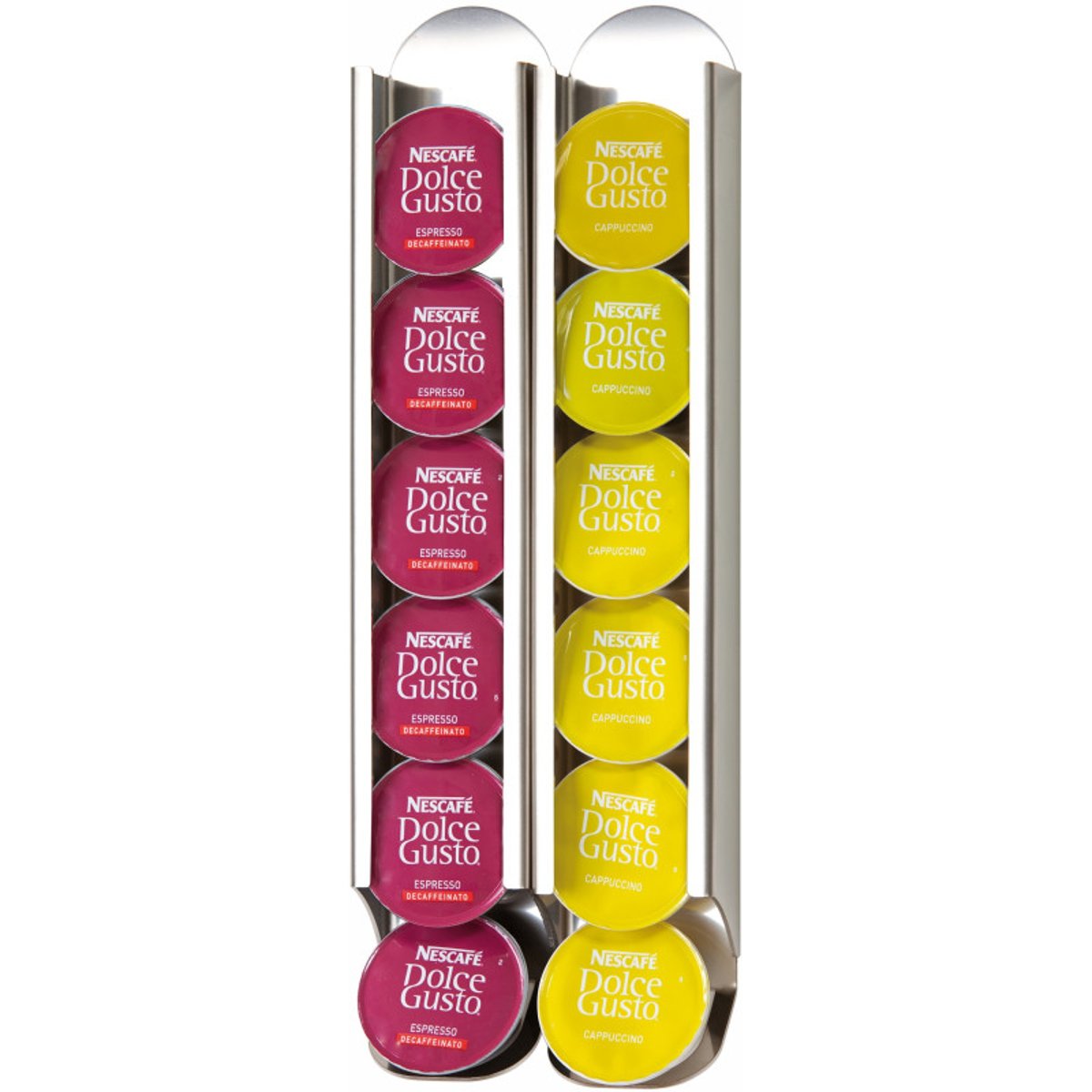 Lot de 2 porte-capsules mural compatible avec Dolce Gusto argent, DON HIERRO