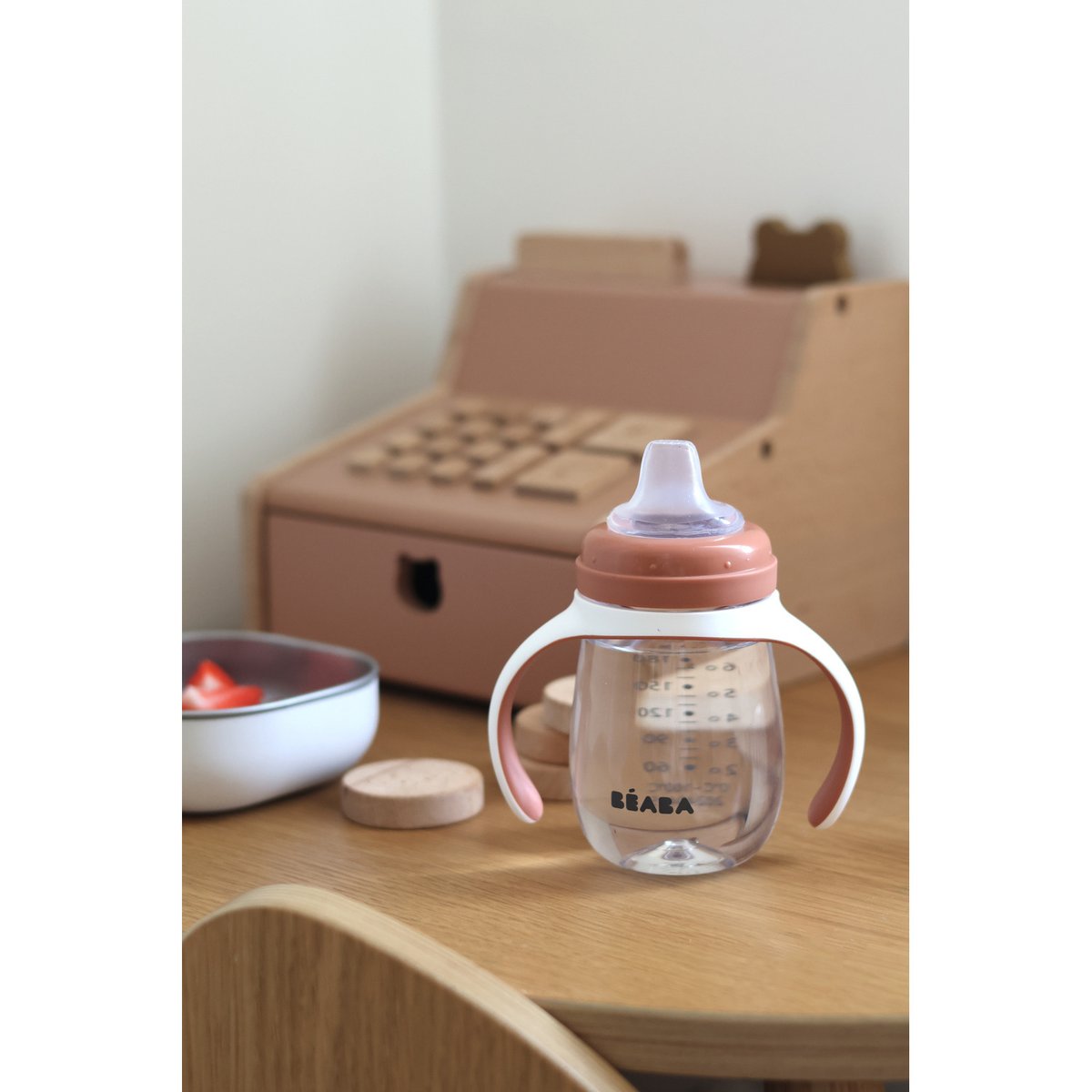 Biberon d'apprentissage 2 en 1 210 ml terracotta, BEABA