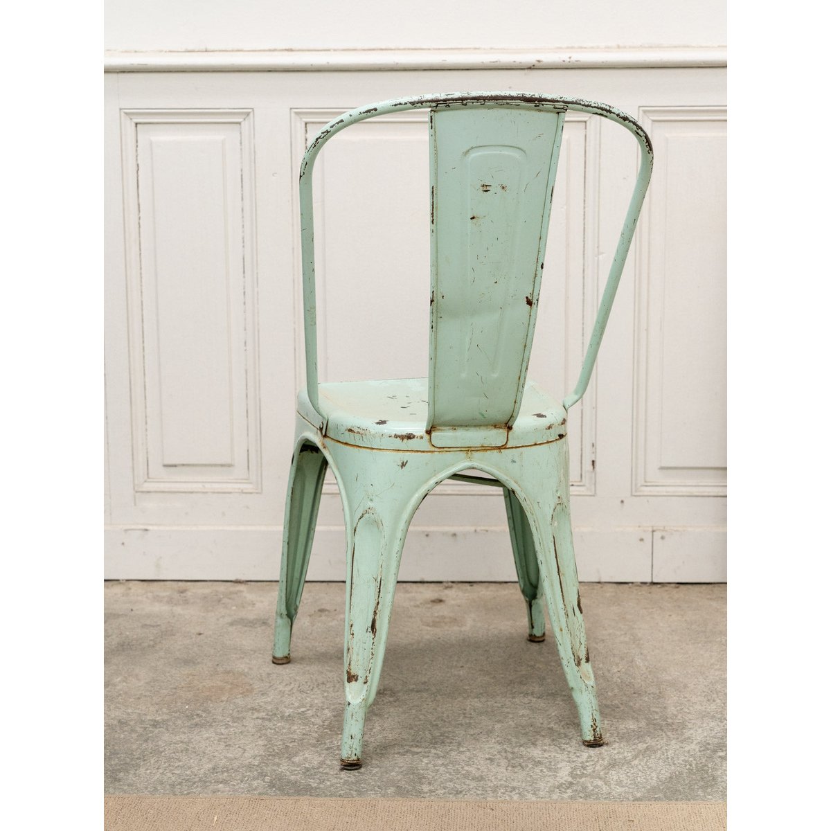 Chaise Tolix en métal vert menthe Alma N°1699 - Bon état vert, DEBONGOUT