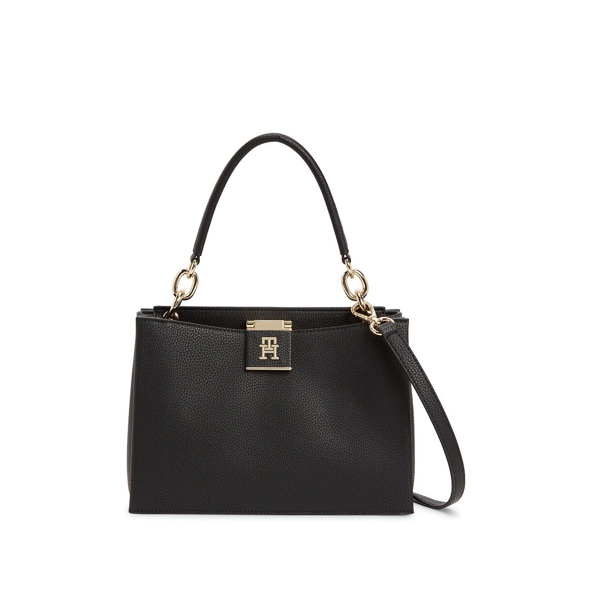Borsa a bisaccia, TH HER MED SATCHEL nero , TOMMY HILFIGER