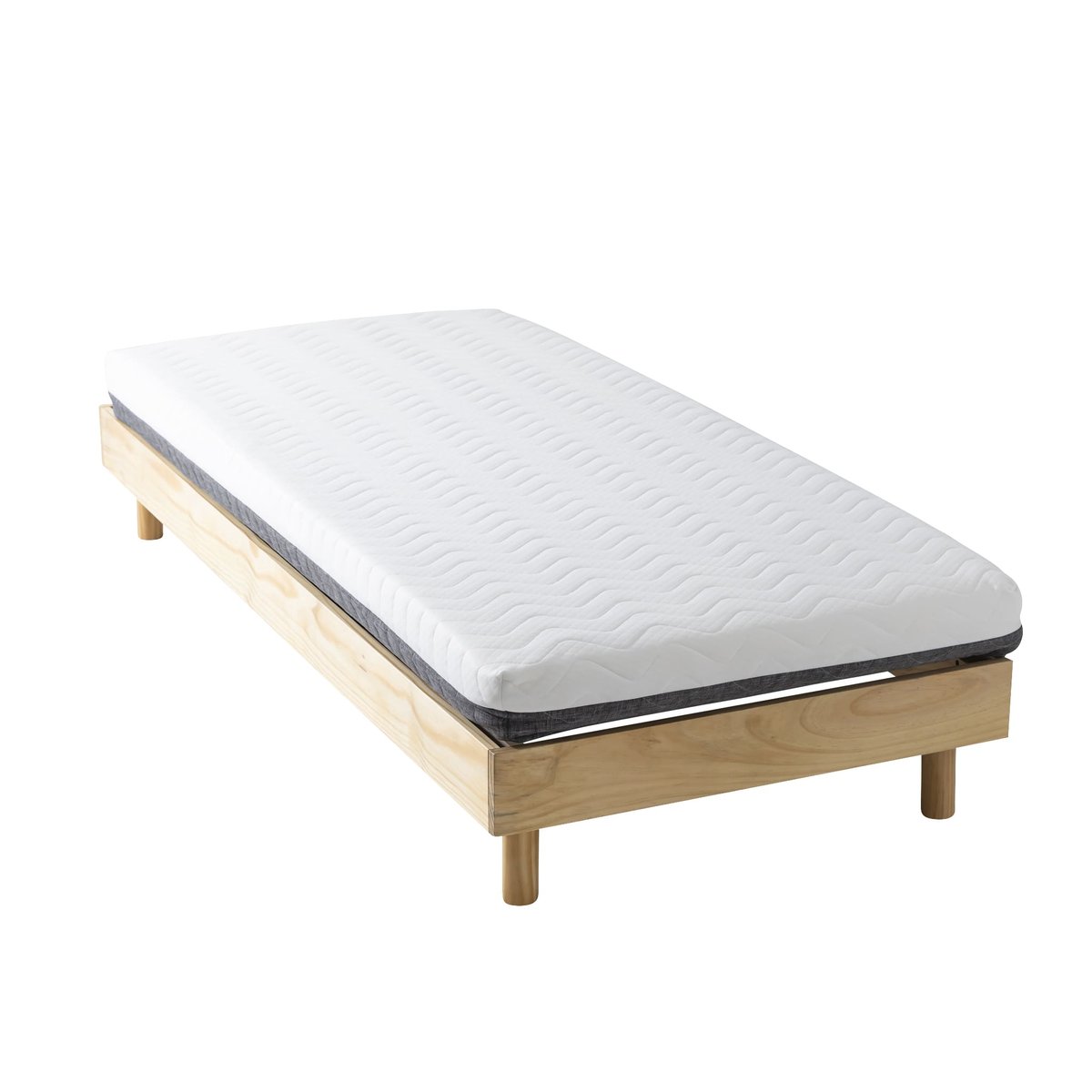 Sommier kit en bois massif bois clair, TERRE DE NUIT