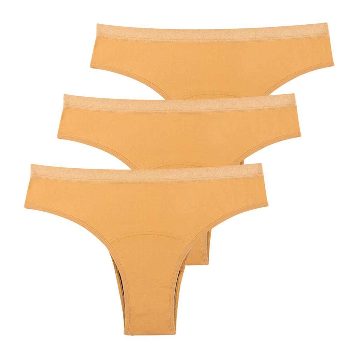 Tangas menstruels, lot de 3 beige, ATHENA