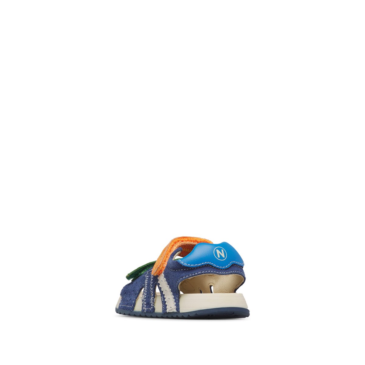 Sandales en velours SIHUR. marine-orange, NATURINO