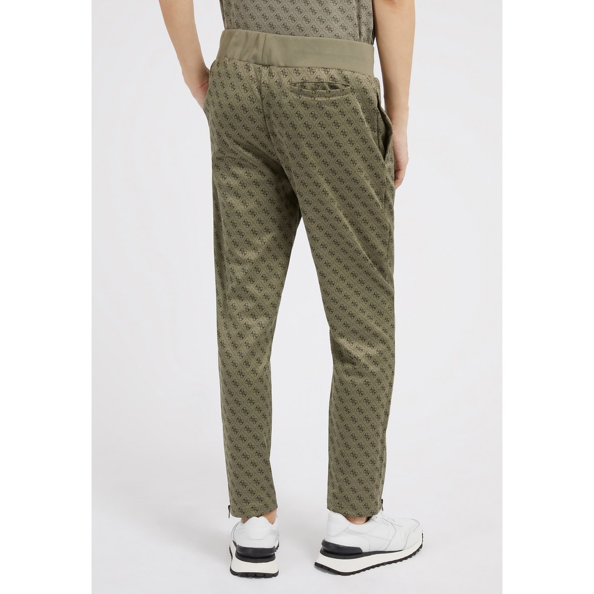 Pantalon Jogging Logo All-Over vert multi, GUESS